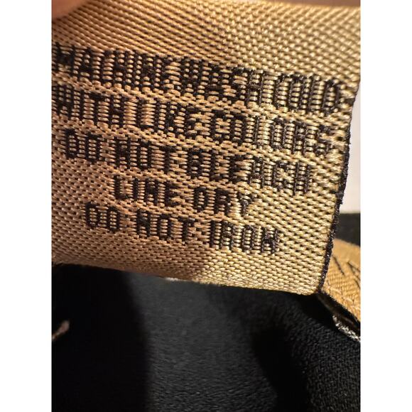 Vintage Y2K Notations Sheer Black Polka Dot Metallic Stripe Empire Waist Blouse - Picture 9 of 9